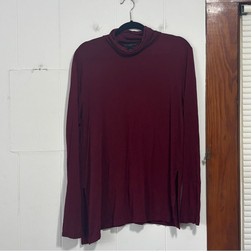 J. Crew Burgundy‎ Long Sleeve Turtleneck Top Large